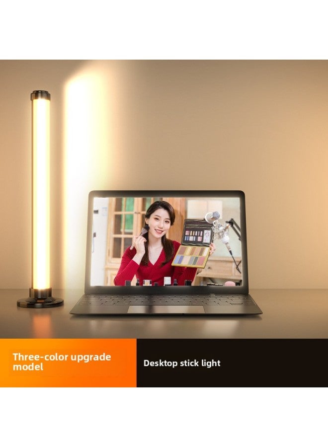 general Live Fill Light Desktop Computer Double Row LED Facial Beauty And Skin Rejuvenation Atmosphere God Girl Hair Light-Light Source Color:Upgraded Fill Light (three-color Non-polar Dimming) - Image 1