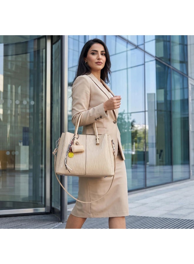 حقيبة يد نسائية يومية للتنقل بسعة كبيرة 2026، حقيبة كتف متعددة الوظائف بأسلوب أنيق، من النايلون الخفيف الوزن والمتين، وتحتوي على فواصل متعددة - Image 4