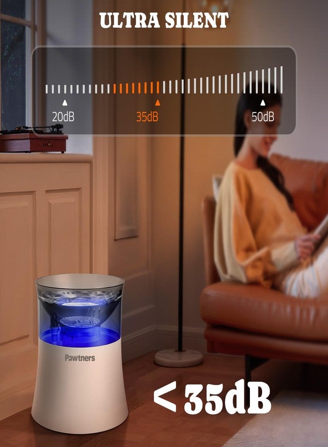 نافورة مياه للكلاب بتصميم ترشيح دوامي، وعاء مياه مرتفع سعة 3.5 لتر/123 أونصة للكلاب والقطط الكبيرة والمتوسطة، موزع مياه أوتوماتيكي مانع للانسكاب مع منطقة شرب عميقة ومضخة فائقة الهدوء - Image 5