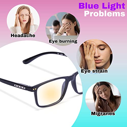 Freddy Unisex Zero & Power Reading Blue Cut Anti Reflection Glasses Full Frame Spectacles Glasses For Mobile Laptop Tablet Computer (Aqua, 1.50) - Image 3