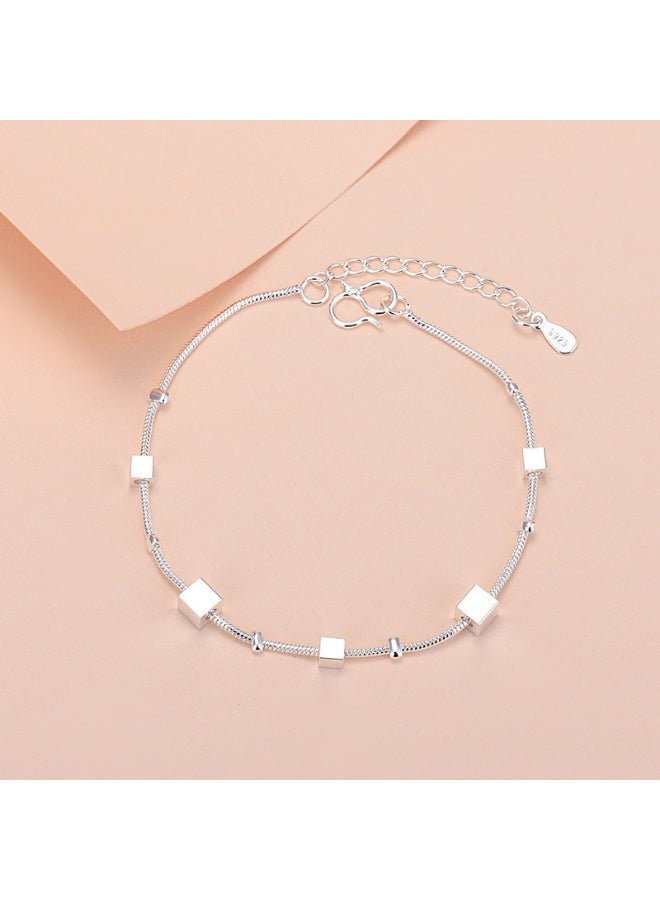 S925 pure silver bracelet niche jewelry Korean style temperament Korean retro female ins style high-end couple silver jewelry bracelet jewelry