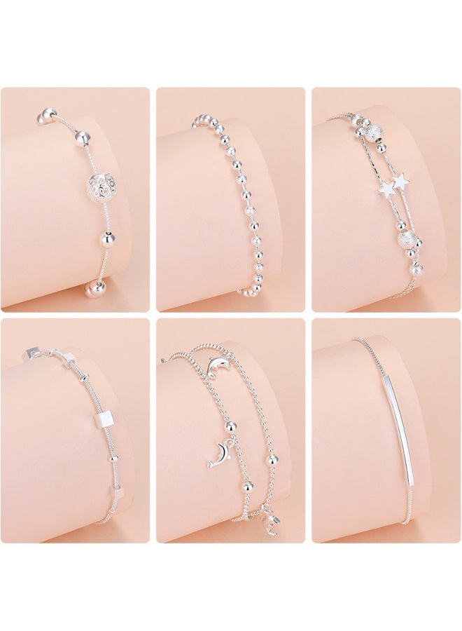 S925 pure silver bracelet niche jewelry Korean style temperament Korean retro female ins style high-end couple silver jewelry bracelet jewelry