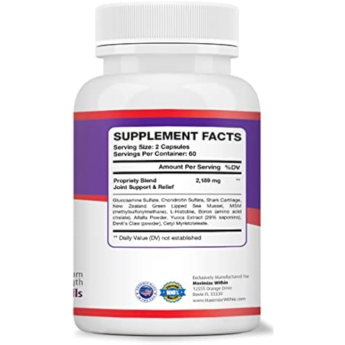 Maximum Slim Max Flex-3 Pain Relief Formula with Green Lipped Mussel - 60 Count - Image 4