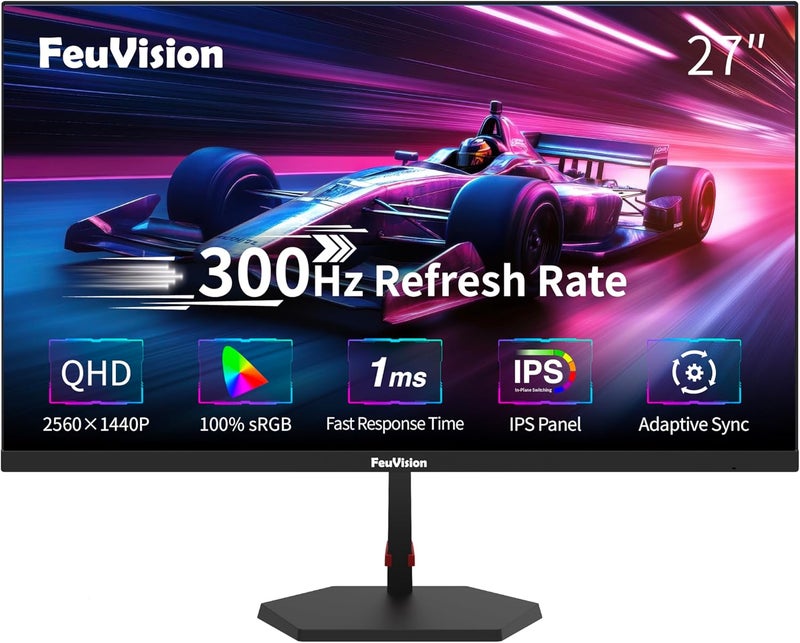 فيوفيجن شاشة كمبيوتر 24 بوصة، FHD 1080p، 144 هرتز، IPS، شاشة للمكاتب والألعاب، زمن استجابة 1 مللي ثانية، بدون إطار من ثلاث جهات، رفيعة للغاية، قابلة للتركيب على حامل VESA، تصميم مضاد للضوء الأزرق، HDMI، DP - Image 1