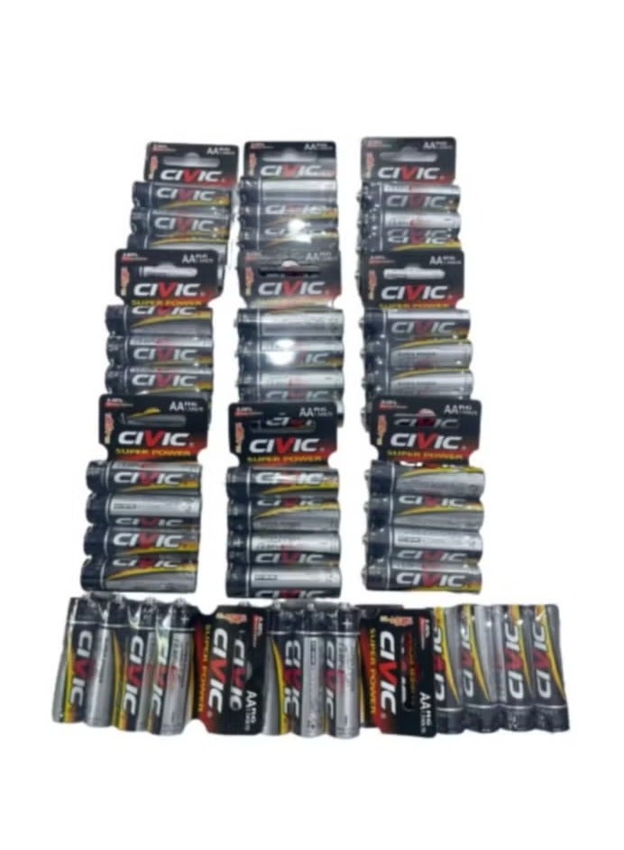 Super Power Civic AA Batteries 1.5 Volts Pack Of 48 Pcs  - Image 1