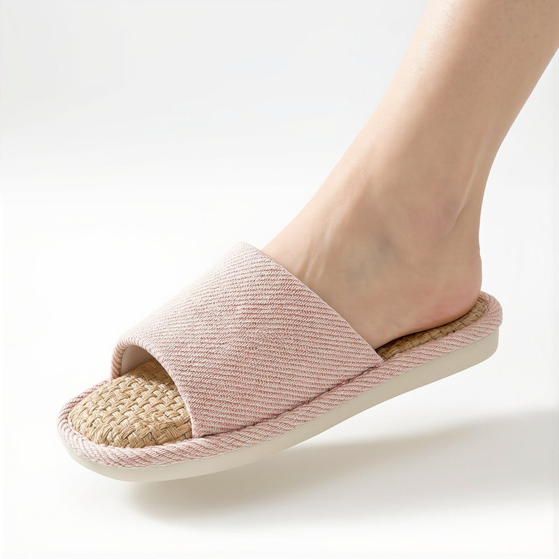 Linen Indoor Slippers Multi Scenario Use Guest Office Bedroom Kitchen Slides - Image 5