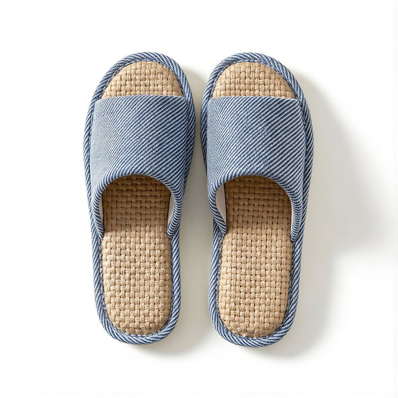 Linen Indoor Slippers Multi Scenario Use Guest Office Bedroom Kitchen Slides - Image 3