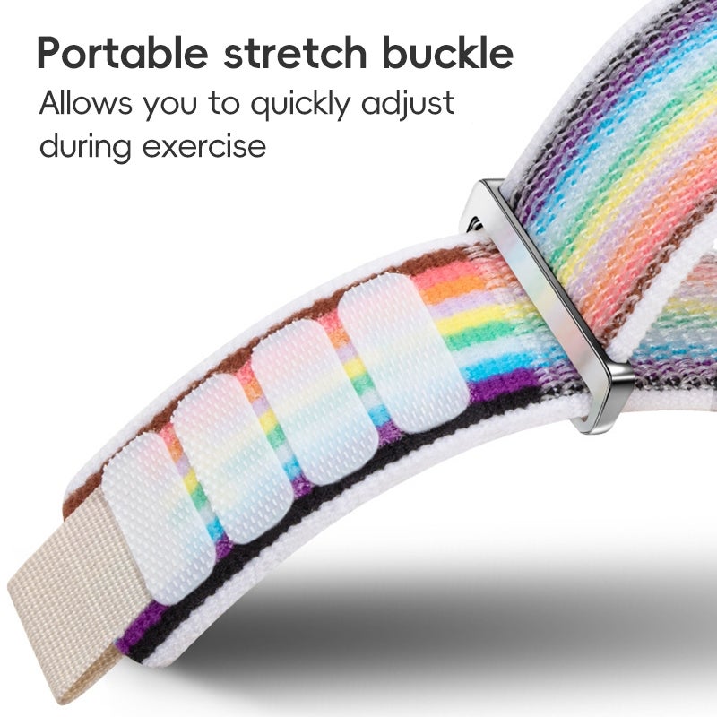 erorex For Apple Watch Se 44Mm Dual-Section Loop Nylon Watch Band(Black) - Image 5