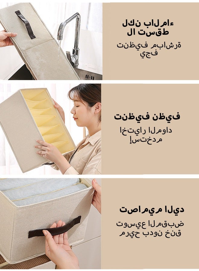 3 قطع طوي خزانة التخزين المنظم قابل للغسل خزانة صندوق تخزين مع تحمل مقابض مكعب صندوق تخزين للملابس خزانة المنزل غرفة نوم مكتب - Image 4