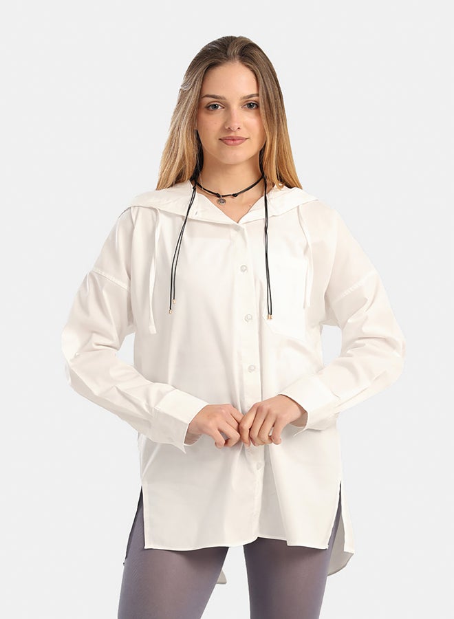 Carina Relaxed-Fit Hooded Shirt - Image 1
