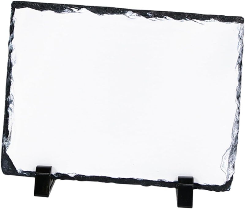 Sublimation Blank Photo Frame 14x19.5cm Glossy Rock Slate DIY Heat Transfer Picture Frame for Desktop Home Décor - Image 1