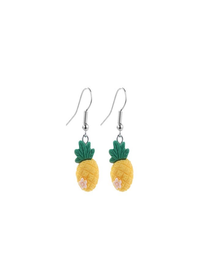Frodete Tropical Pineapple Earrings for Women Colorful Summer Fruit Jewelry Y2K Statement Dangle Earrings Vacation Island Style Resin Accessories - Image 1