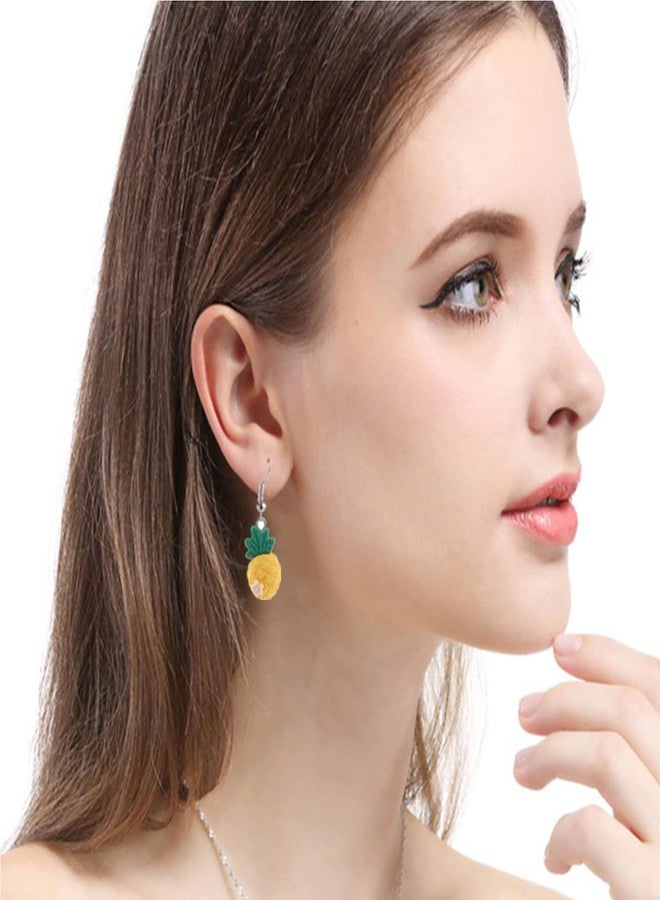 Frodete Tropical Pineapple Earrings for Women Colorful Summer Fruit Jewelry Y2K Statement Dangle Earrings Vacation Island Style Resin Accessories - Image 4