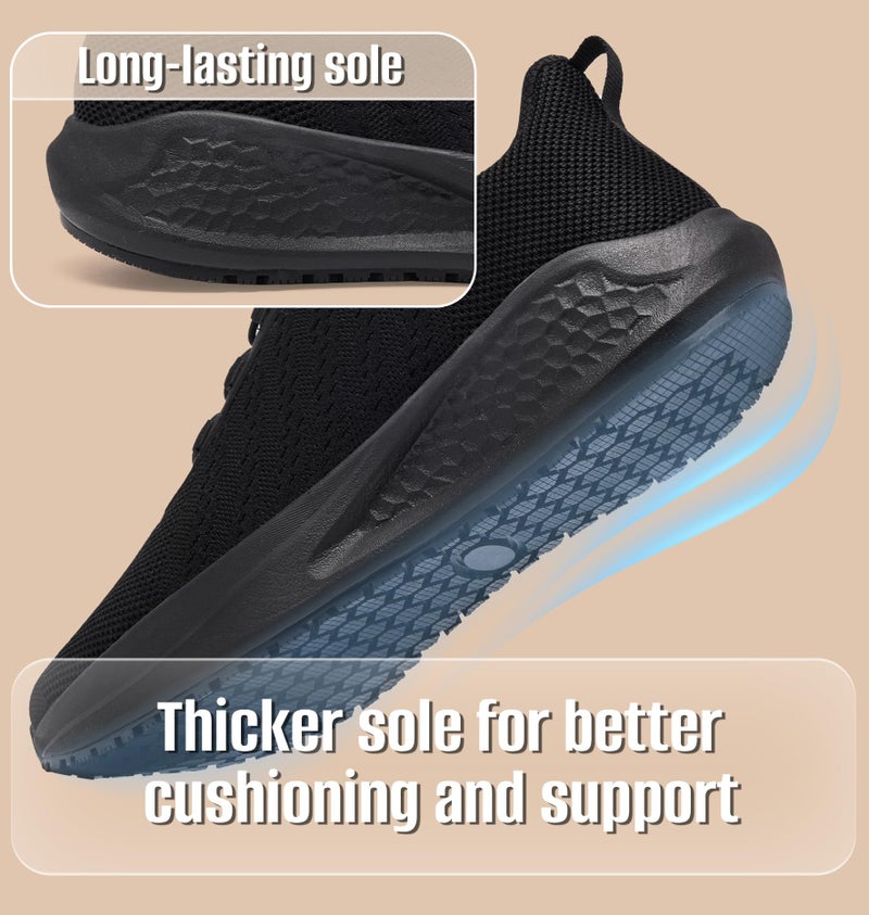 SHULOOK Non Slip Work Shoes for Men Slip Resistant Kitchen Chef Slip On Work Sneakers Restaurant Food Service Footwear Comfortable Mesh Walking Shoes Black Size 9.5 - Image 5
