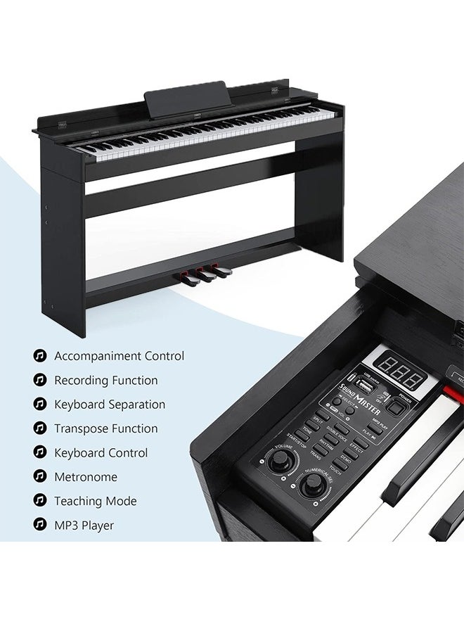 Jidyous - 88- Key Hammer Weighted Digital Keyboard Piano,Full Size Keyboard Piano, with3 Pedals, MIDI/Headphone/Audio Output Feature, Suitable for Beginners/Adults - Image 1