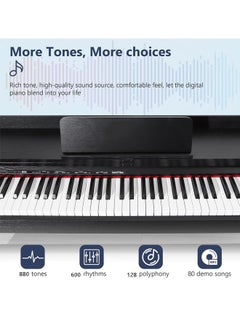 Jidyous 88- Key Hammer Weighted Digital Keyboard Piano,Full Size Keyboard Piano, with3 Pedals, MIDI/Headphone/Audio Output Feature, Suitable for Beginners/Adults  - Image 5