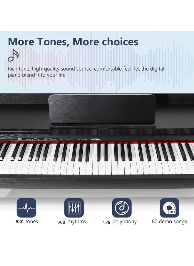 Jidyous - 88- Key Hammer Weighted Digital Keyboard Piano,Full Size Keyboard Piano, with3 Pedals, MIDI/Headphone/Audio Output Feature, Suitable for Beginners/Adults - Image 1