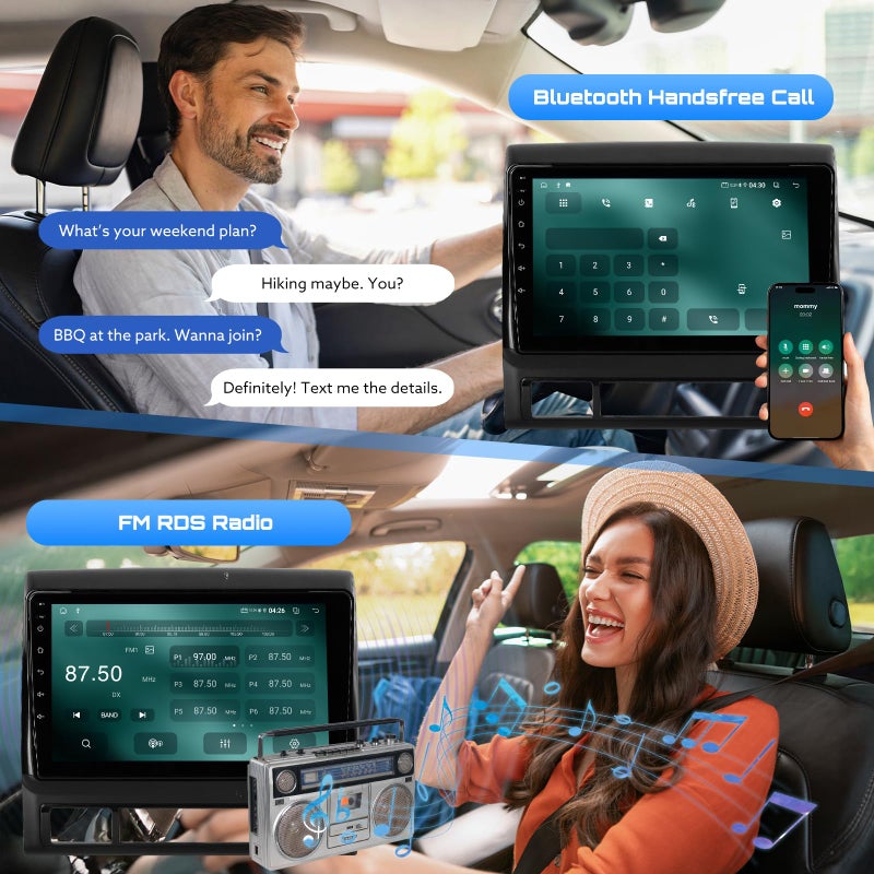 WonVon Upgraded 9'' Car Stereo/Radio for Toyota Tacoma 2005-2015, CarPlay/Android Auto/Android 13/2G+64G/GPS Navigation/Backup Camera,Built in Cooling Fan - Image 4