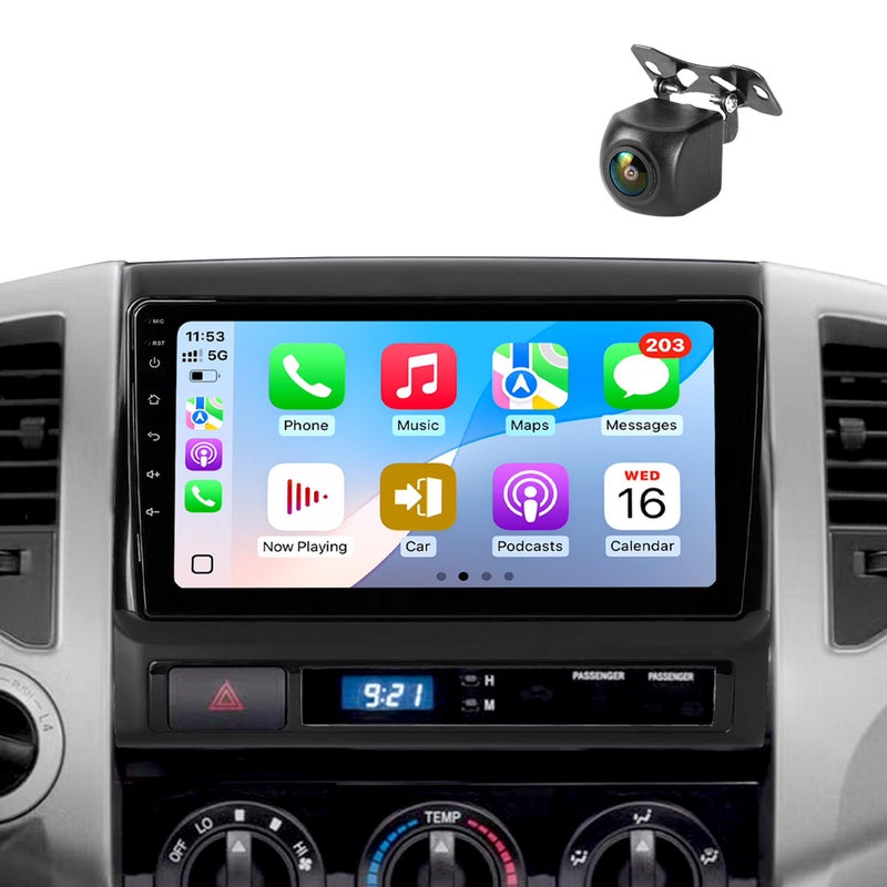 WonVon Upgraded 9'' Car Stereo/Radio for Toyota Tacoma 2005-2015, CarPlay/Android Auto/Android 13/2G+64G/GPS Navigation/Backup Camera,Built in Cooling Fan - Image 1