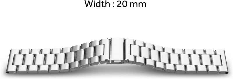 Simpeak Band Compatible with Samsung Galaxy Watch 7 6 5 4 40mm44mm 20mm Watch Bands Stainless Steel Bands Compatible with Galaxy Watch Active 2Active Women Men Wirstband Silver - Image 4