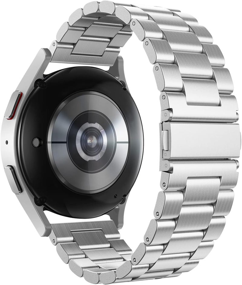 Simpeak Band Compatible with Samsung Galaxy Watch 7 6 5 4 40mm44mm 20mm Watch Bands Stainless Steel Bands Compatible with Galaxy Watch Active 2Active Women Men Wirstband Silver - Image 3