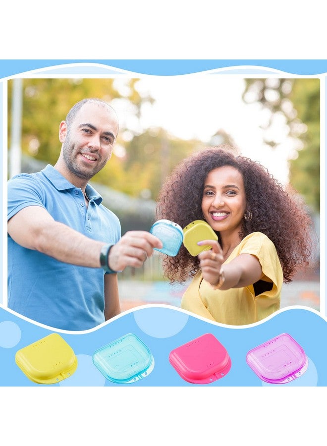 Sherr 120 Pcs Dental Retainer Case with Holes Denture Case 12 Colors Mouth Guard Case Muticolor Retainer Holder False Teeth Container Denture Holder Retainer Container Case for Travel Office Home - Image 4