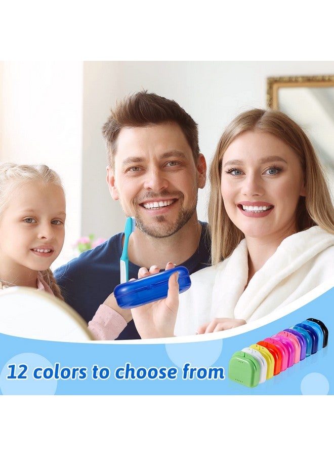 Sherr 120 Pcs Dental Retainer Case with Holes Denture Case 12 Colors Mouth Guard Case Muticolor Retainer Holder False Teeth Container Denture Holder Retainer Container Case for Travel Office Home - Image 5