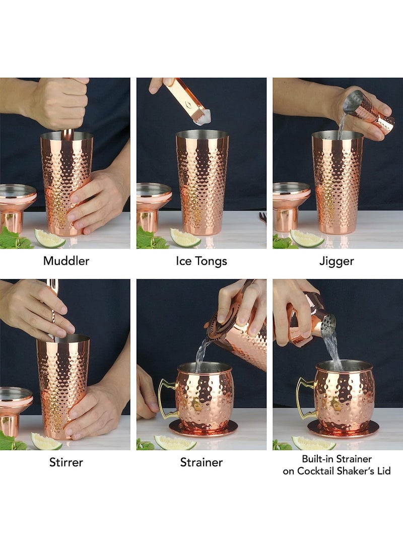 Arora Moscow Mule Barware Set  23pc  Copper Plated Stainless Steel  Professional Bar Tools for Drink Mixing Home Bar Party  - Image 2