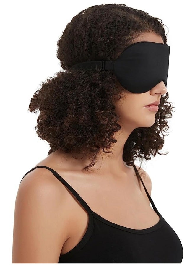 Generic Sleep Mask Silk Eye Cover with Contoured Interior Design for Pressure-Free Comfort - Upgrade Over Thin Flat Shades - Image 4