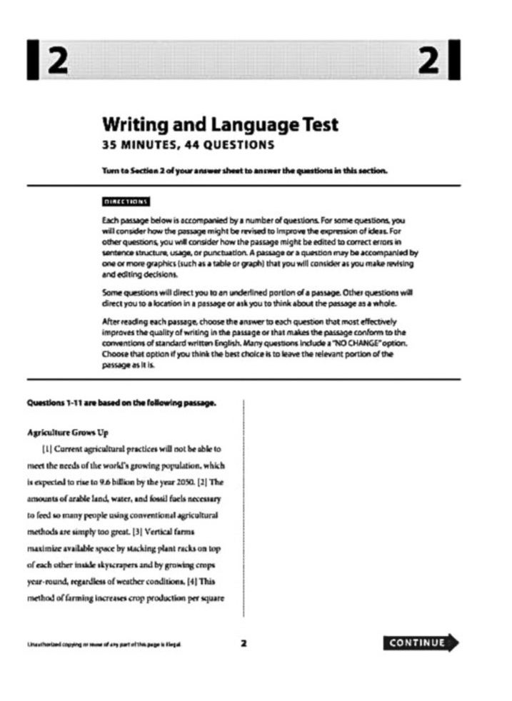 SAT Test Book - Year 2018 Writing and Language (Version 1.1)  - Image 4