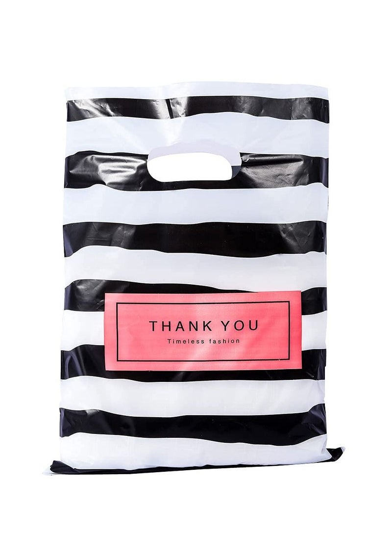 Y&D KASTWAVE 100 Pcs Small Thank You Plastic Merchandise Bag, Shopping Bag Die Cut with Handle, Goods Retail, Gift Package, for Business 5.9" x 7.8"  - Image 1
