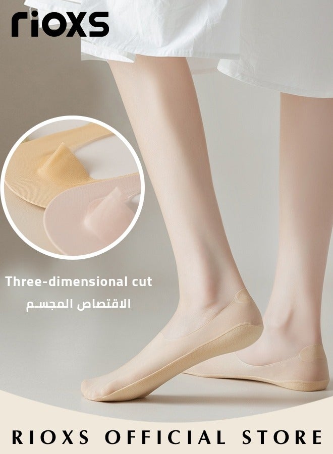 RIOXS Unisex 6 Pairs Invisible Ice Silk Breathable Socks No Show Socks Thin Low Cut Non-Slip Socks - Image 5