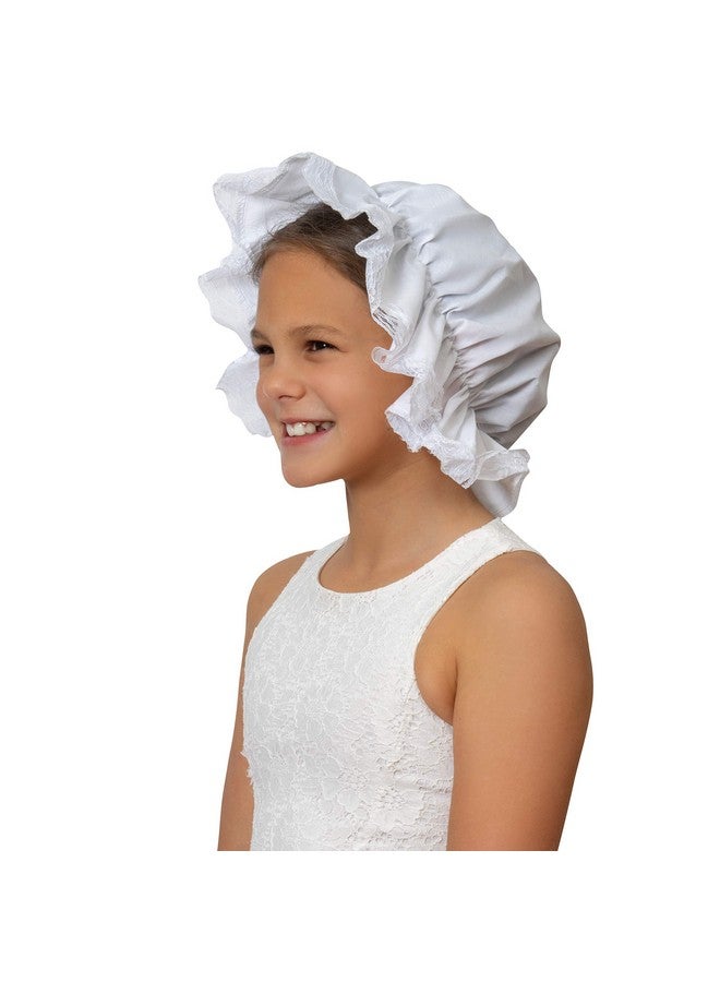 سكيلتين إكسسوار قبعة الغوغاء البيضاء الهيكلية - قبعة الجدة الليلية، زي استعماري، إكسسوارات قبعة الممسحة للفتيات الخادمات والنساء - Image 1