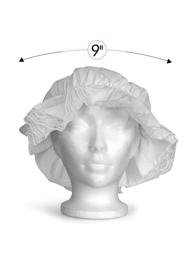 سكيلتين إكسسوار قبعة الغوغاء البيضاء الهيكلية - قبعة الجدة الليلية، زي استعماري، إكسسوارات قبعة الممسحة للفتيات الخادمات والنساء - Image 5