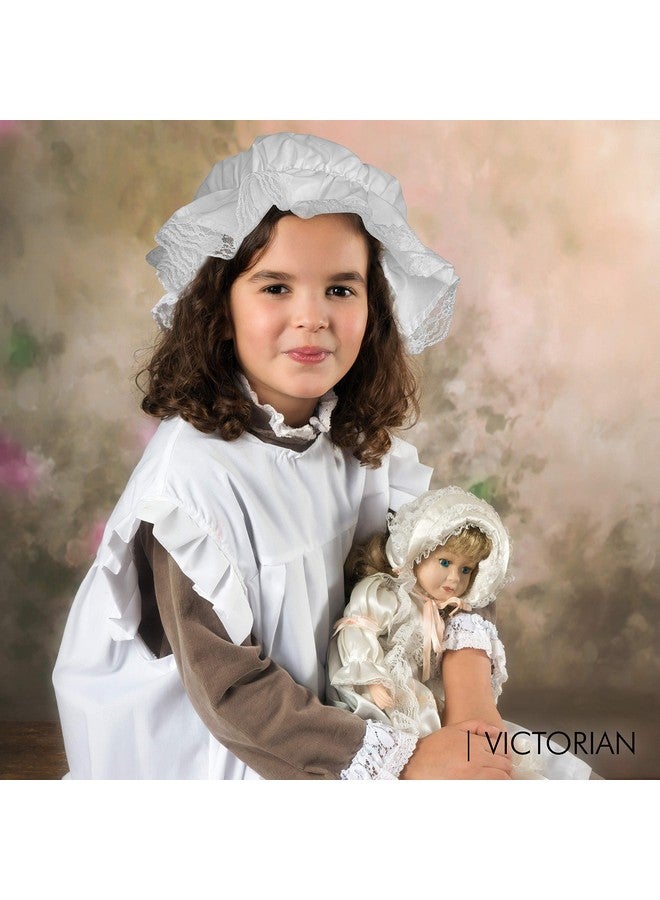 سكيلتين إكسسوار قبعة الغوغاء البيضاء الهيكلية - قبعة الجدة الليلية، زي استعماري، إكسسوارات قبعة الممسحة للفتيات الخادمات والنساء - Image 3