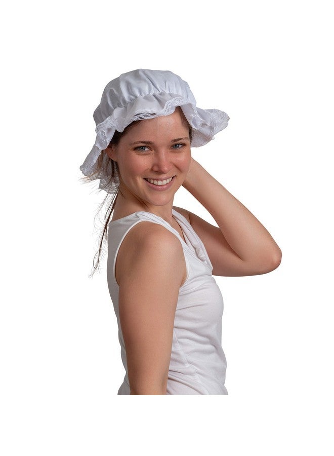سكيلتين إكسسوار قبعة الغوغاء البيضاء الهيكلية - قبعة الجدة الليلية، زي استعماري، إكسسوارات قبعة الممسحة للفتيات الخادمات والنساء - Image 2