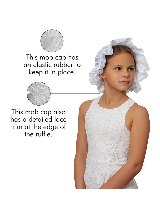 سكيلتين إكسسوار قبعة الغوغاء البيضاء الهيكلية - قبعة الجدة الليلية، زي استعماري، إكسسوارات قبعة الممسحة للفتيات الخادمات والنساء - Image 4