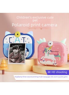 Generic Children's Instant Print Camera High Definition Photography Thermal Sensing Automatic Printing Digital Camera-Body Color:2024 Blue High With Upgraded Version Of "with 32 Cards"  - Image 3