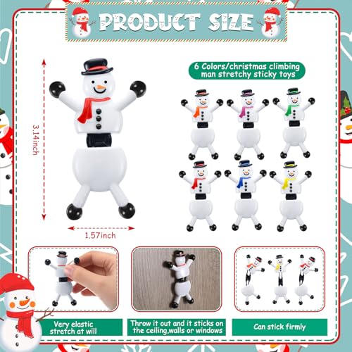 Hanaive 72 Pcs Christmas Sticky Wall Toys Valentines Day Party Favors Stretchy Climbing Toys Bulk Birthday Party Favors Climbing Sticky Man for Loot or Prize Stocking Fillers - Image 5