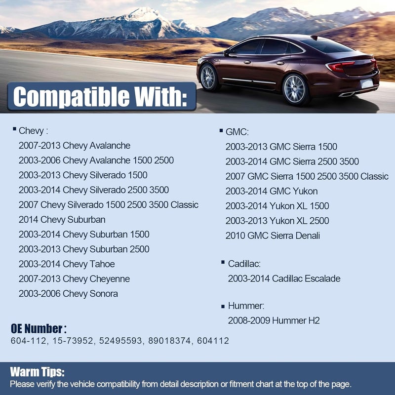 LCWRGS HVAC Blend Door Actuator Compatible with 2003-2014 Chevy Avalanche Suburban Tahoe Silverado 1500 2500 3500 GMC Sierra Yukon XL Cadillac Escalade H2, 604-112 15-73952 - Image 2