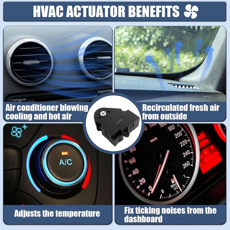 LCWRGS HVAC Blend Door Actuator Compatible with 2003-2014 Chevy Avalanche Suburban Tahoe Silverado 1500 2500 3500 GMC Sierra Yukon XL Cadillac Escalade H2, 604-112 15-73952 - Image 5