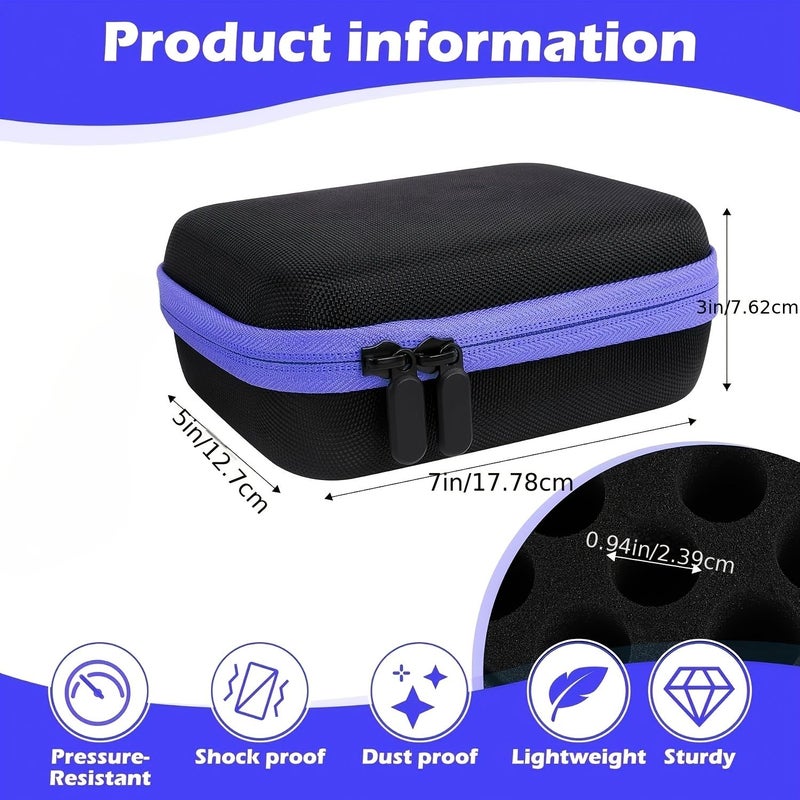 15 Slots Purple And Black Color Scheme Insulin Vial Protective Case Portable Diabetic Medication Storage Pouch Organizer Rack For Standard 0.34oz Small Vials - Image 2