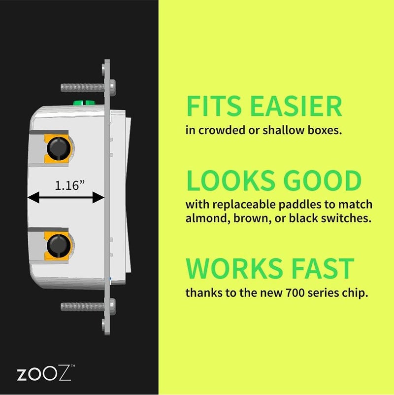 ZOOZ 800 Series Z-Wave Long Range On/Off Switch ZEN71 800LR, White | Direct 3-Way (No Add-On Switch Needed) | Z-Wave Hub Required - Image 4
