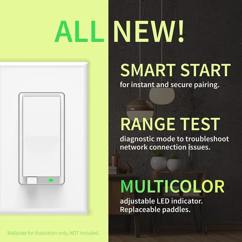 ZOOZ 800 Series Z-Wave Long Range On/Off Switch ZEN71 800LR, White | Direct 3-Way (No Add-On Switch Needed) | Z-Wave Hub Required - Image 5