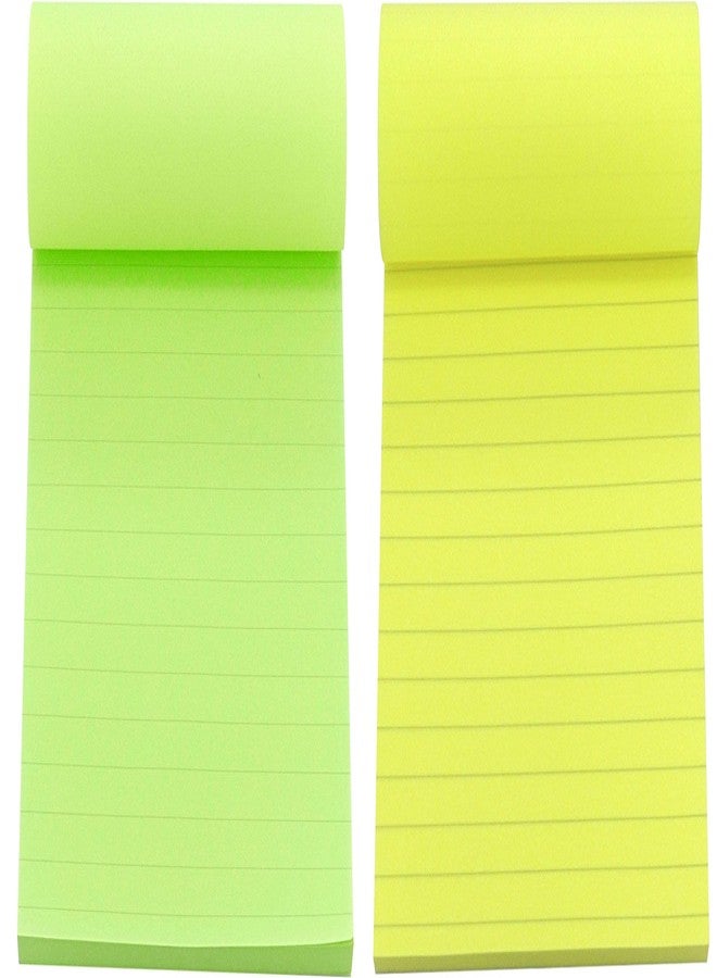 4A Sticky Notes,6 x 8 Inches,Large Size,Neon Green&Yellow,Lined,Self-Stick Notes,100 Sheets/Pad,2 Pads/Pack,4A 608x2-N-L-YG (4A 608x2-N-L YG) - Image 2