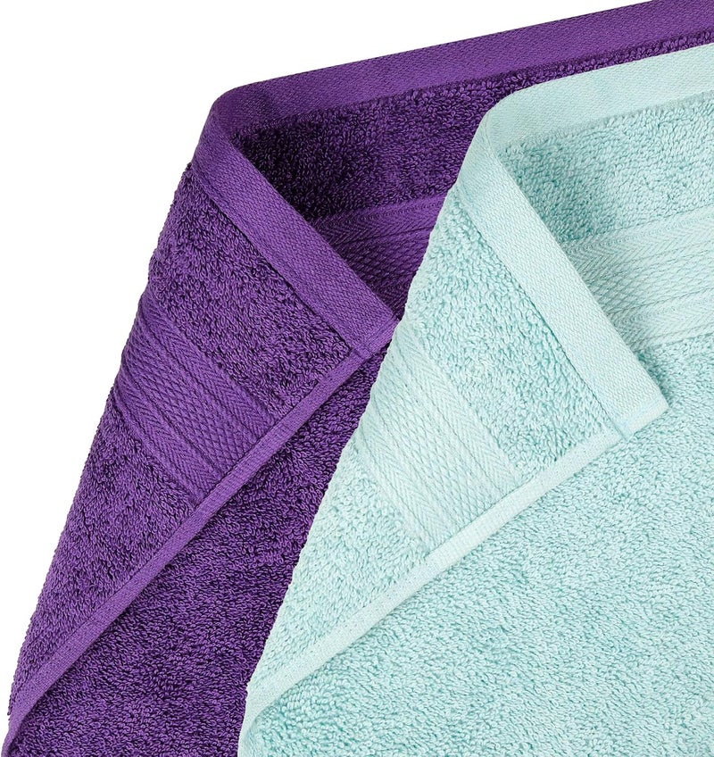 MYTRIDENT Soft Comfort Air Rich Towel 100% Cotton Hand Towel for Daily use, 500 GSM Highly Absorbent Towels for Men/Women, 4Pc Hand Towel Set (41 cm X 66 cm), Nile Blue and Plum - Image 5