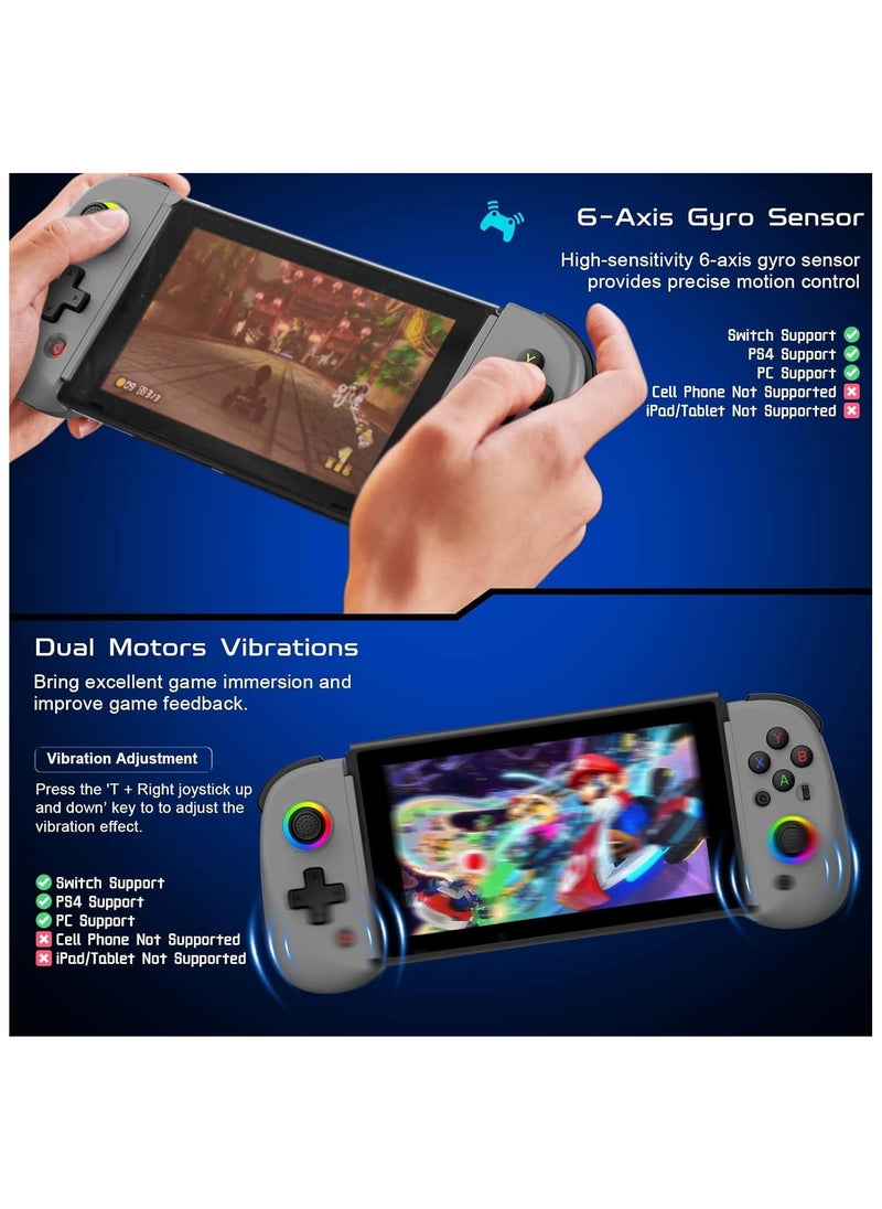 Generic - D8 Mobile Gaming Controller for iPhone/Android/iPad/Tablet, Play Xbox Cloud, Playstation Remote Play, Steam/PC, Switch! RGB Hall Joystick/Trigger Wireless Bluetooth Phone Game Controller- Grey - Image 1