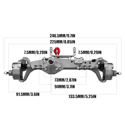 HYBDX RC 1/10 RC Crawler All Metal Front and Rear Portal Axle for Axial Capra 1.9 UTB Buggy F9 CNC Machined 7075 Aluminum Integrated (Grey) - Image 2