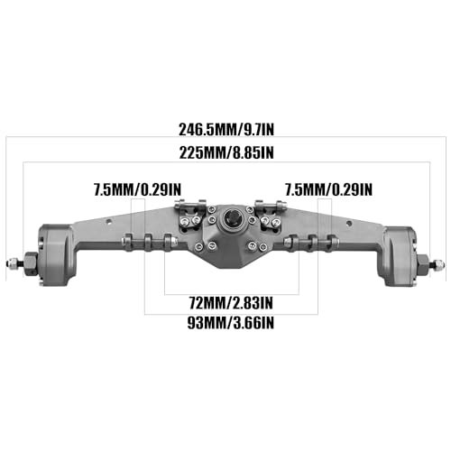 HYBDX RC 1/10 RC Crawler All Metal Front and Rear Portal Axle for Axial Capra 1.9 UTB Buggy F9 CNC Machined 7075 Aluminum Integrated (Grey) - Image 3
