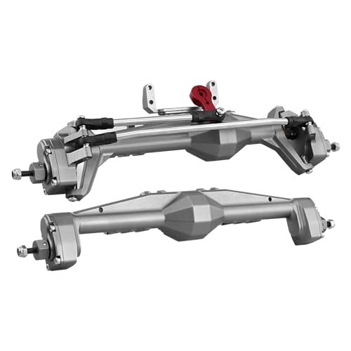 HYBDX RC 1/10 RC Crawler All Metal Front and Rear Portal Axle for Axial Capra 1.9 UTB Buggy F9 CNC Machined 7075 Aluminum Integrated (Grey) - Image 1